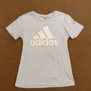 Adidas Light Blue Cotton Short Sleeve T-Shirt